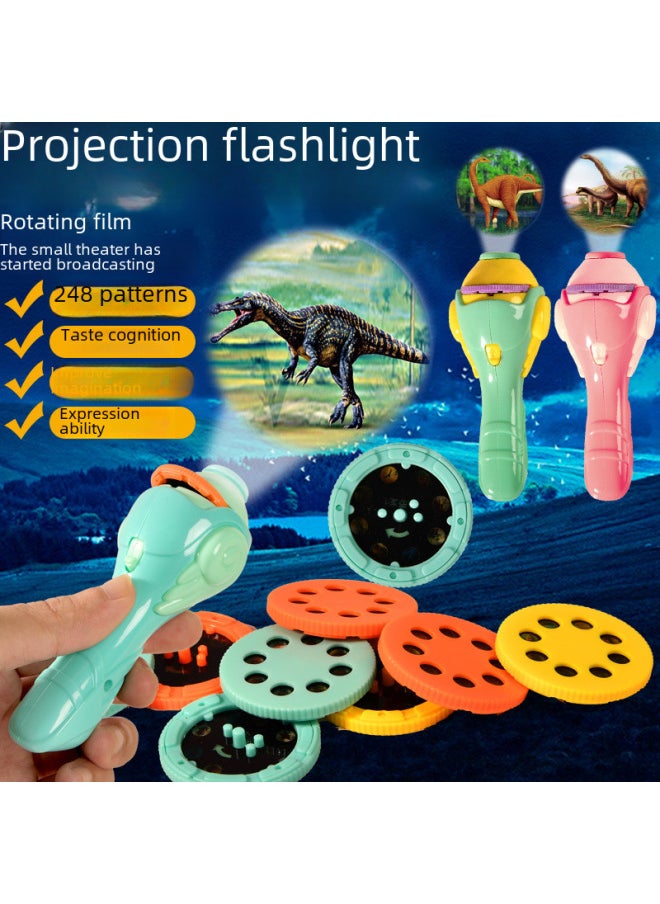 Generic - Children's Projection Flashlight Toy Early Education Recognition Dinosaur Pattern Animal Pattern 80 Patterns Educational Toy-Color:Yellow Tiger (single Flashlight) Naked - Image 1