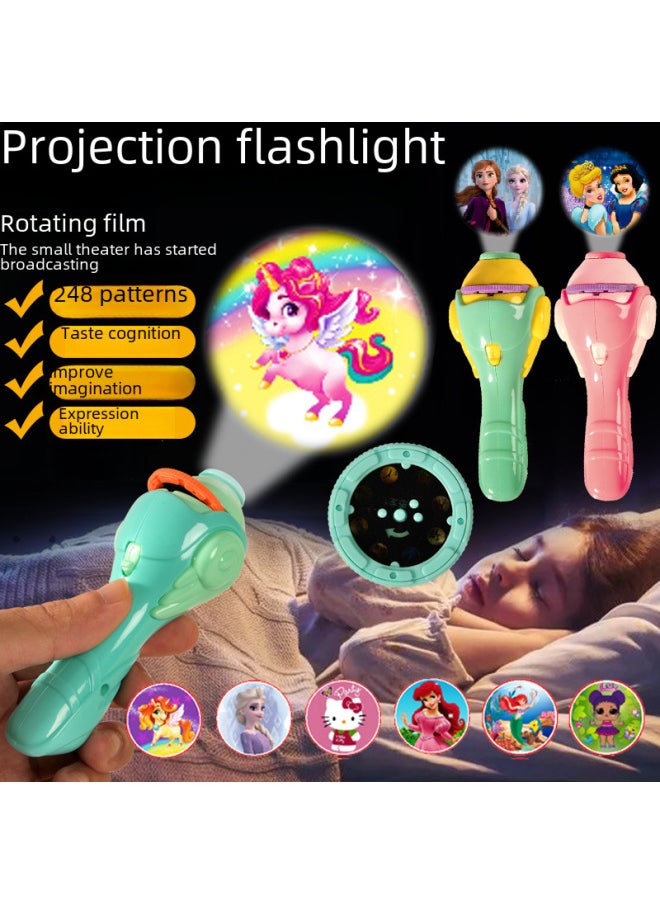Generic - Children's Projection Flashlight Toy Early Education Recognition Dinosaur Pattern Animal Pattern 80 Patterns Educational Toy-Color:Yellow Tiger (single Flashlight) Naked - Image 1