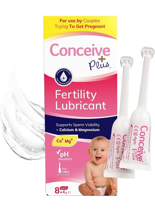 Conceive Plus زيت التشحيم للخصوبة من كونسيف بلس - للنساء اللواتي يحاولن الحمل، 8 × 4 جرام من أدوات التطبيق المعبأة مسبقًا - Image 1
