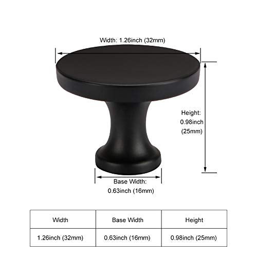 homdiy 10 Pack Matte Black Cabinet Knobs, Solid Round Drawer Knobs, Modern Kitchen Cabinet Hardware for Bedroom Dresser, Cupboard, Drawers - Image 2