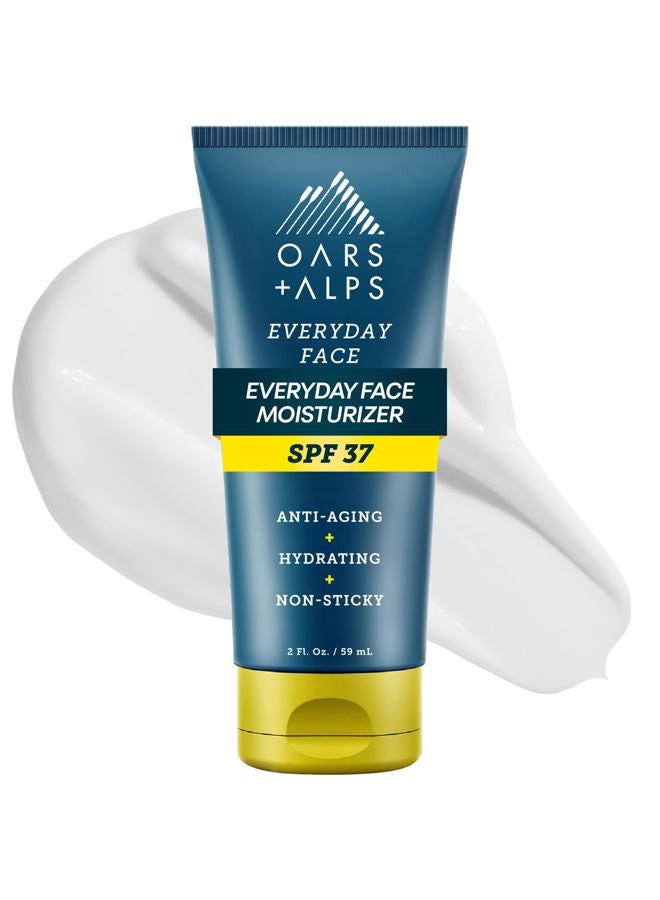 Oars + Alps SPF 37 Sunscreen and Everyday Anti Aging Face Moisturizer, Infused with Hyaluronic Acid, Vitamin E and Vitamin B5, TSA Friendly, 2 Fl Oz - Image 1
