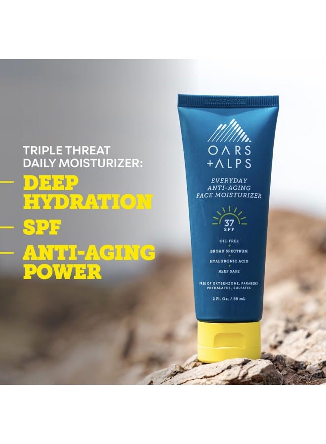 Oars + Alps SPF 37 Sunscreen and Everyday Anti Aging Face Moisturizer, Infused with Hyaluronic Acid, Vitamin E and Vitamin B5, TSA Friendly, 2 Fl Oz - Image 2