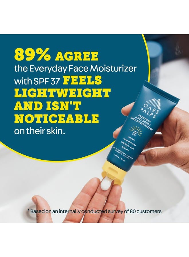 Oars + Alps SPF 37 Sunscreen and Everyday Anti Aging Face Moisturizer, Infused with Hyaluronic Acid, Vitamin E and Vitamin B5, TSA Friendly, 2 Fl Oz - Image 4