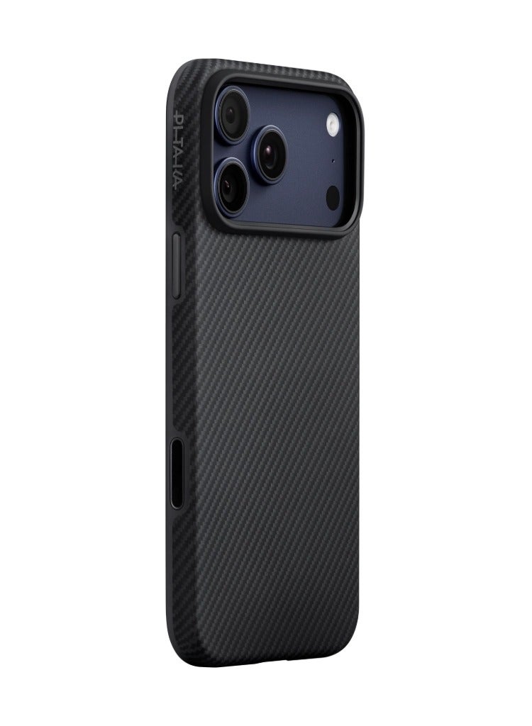 بيتاكا حافظة Aramid UltraGuard لـ iPhone 17 Pro Max / متوافقة مع MagSafe / حماية بمعيار عسكري / مقاومة للخدوش / نحيفة وخفيفة الوزن / غطاء خلفي / زر محسّن بتقنية كابتيف - أسود/رمادي - Image 3