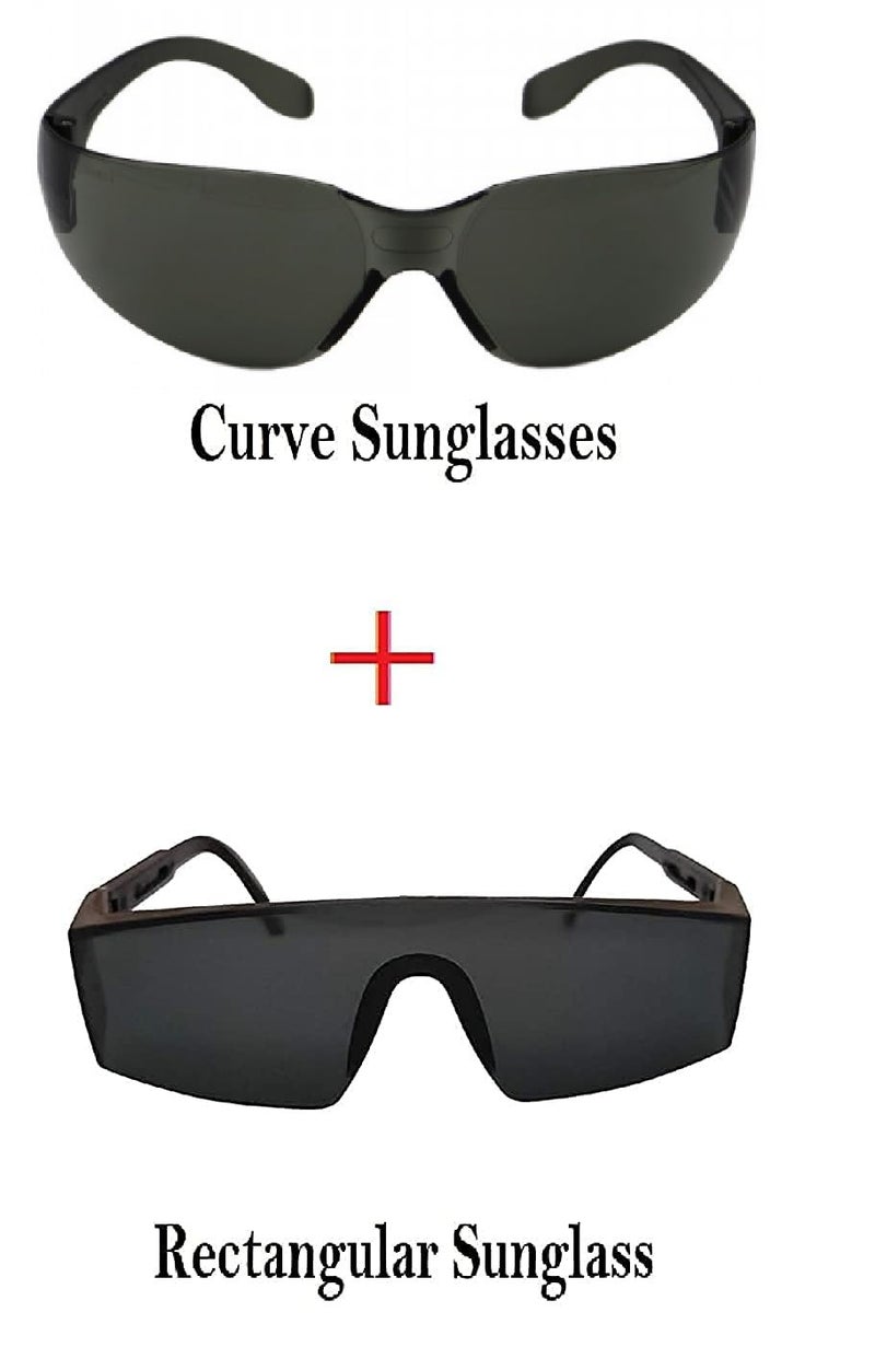 Pacificdeals Multipurpose Curve Safety Goggle Eyewear Sunglasses Goggles For Dust Protection Laboratory Medical Lab Construction industrial use Welding Eye Operation Men Women - Black (Pack of 2) - Image 4
