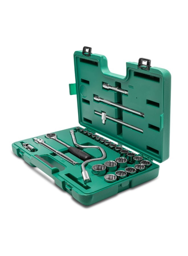 Sata مجموعة مفاتيح صمولة مترية 28 قطعة 1/2" درايف 12 نقطة SATA ST09090SJ - Image 2