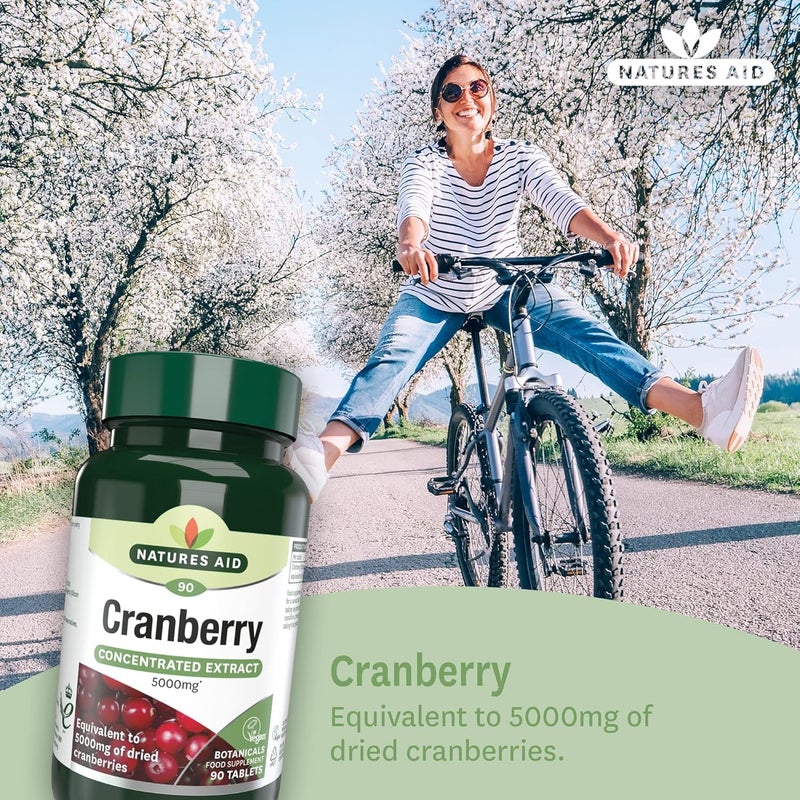 Natures Aid Cranberry 200mg High Strength Tablets Supports Urinary Tract Health Immune System Antioxidant Protection Vegan Gluten Free 90 Tablets Food Supplement - Image 2