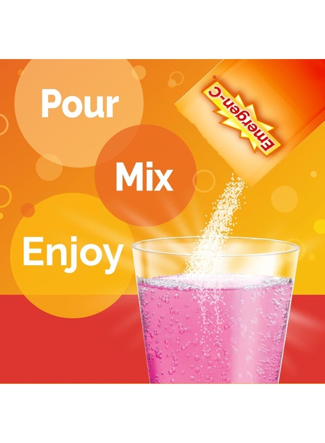 Emergen-C Vitamin C Mix Raspberry Flavored Fizzy Drink - Pack of 30 - Image 4