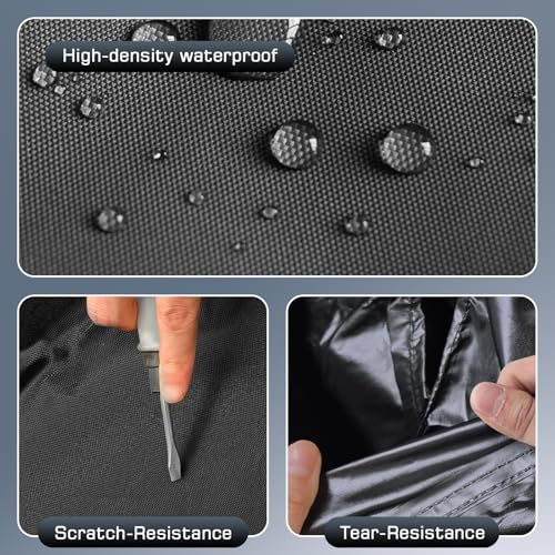 JAOGAUS Car Cover Waterproof for 2006-2025 Hyundai Sonata, Outdoor Full Cover for Automobiles All Weather Sun UV Rain Dust Snow Wind Protection with Zipper Door & Windproof Bands (Black) - Image 4