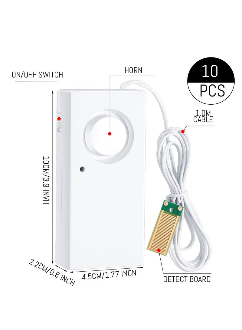 SYOSI 10 Pcs Water Leak Detector, 120dB Loud Siren, Powered by 9V Battery (not Include), Sensor Alarm for Kitchen Basement Water Heater(White)  - Image 4