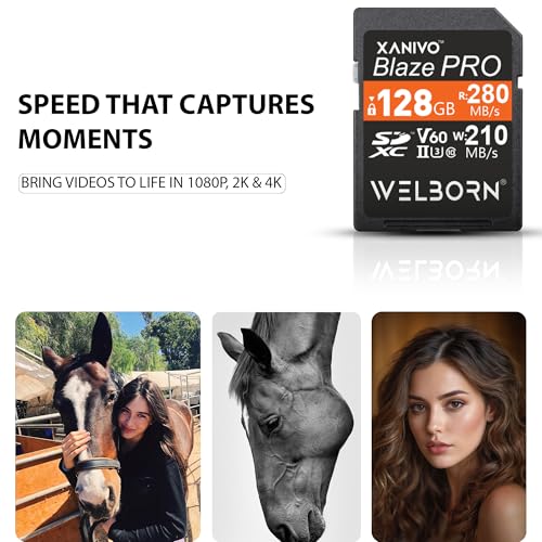 Welborn Blaze PRO SDXC UHS-II 128GB SD Card Read Speed 280MB/s, Write Speed 210MB/s, V60 SD Card 4K Video for DSLR & Microless Camera 5 Year Limited Warranty - Image 4