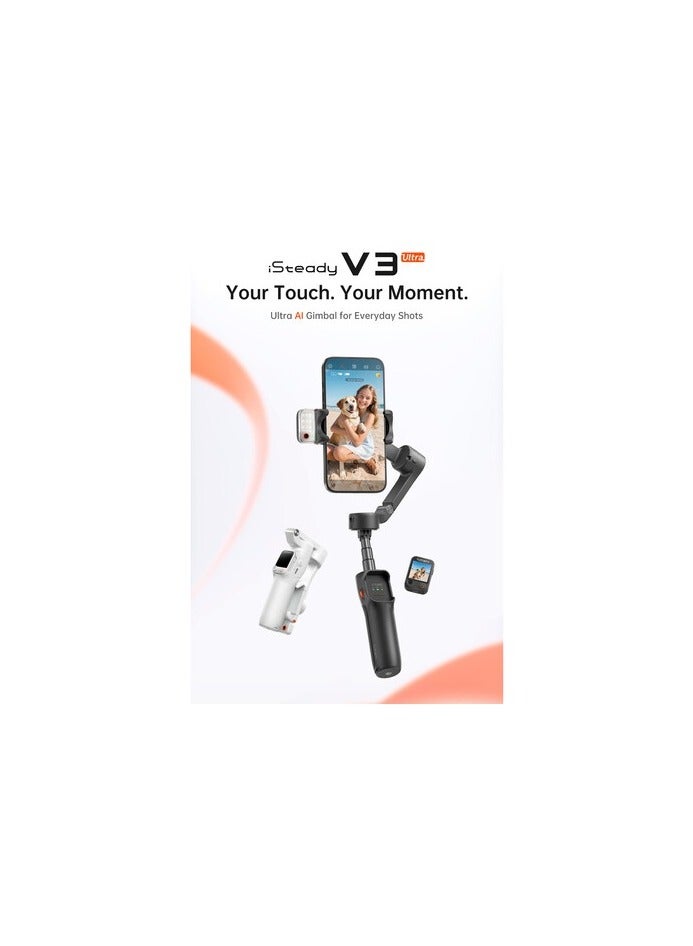 Hohem iSteady V3 Ultra – 3-Axis Handheld Smartphone Gimbal Stabilizer with AI Face Tracking, Auto Zoom, Gesture Control, and 600° Rotation for Vlogging, YouTube, TikTok, and Mobile Content Creation Black - Image 5