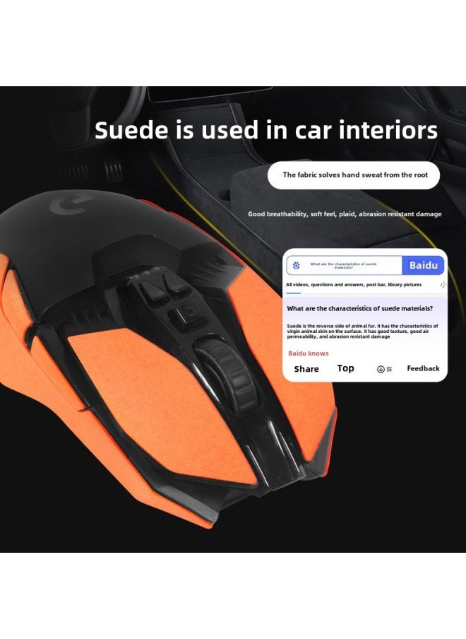 Generic - Mouse Anti-Slip Sticker Logitech G903 Special Side Absorbent Sticker HeroLOL Sticker G900 Film Color Change Full Bag-Color: Dark Blue Suede Anti-slip Stickers ] - Image 1