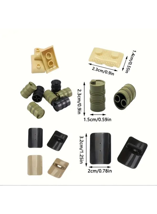 Military Parts 20pcs Beige Sandbag Small Size Puzzle DIY Model Accessories Oil Barrel Shield - Image 2