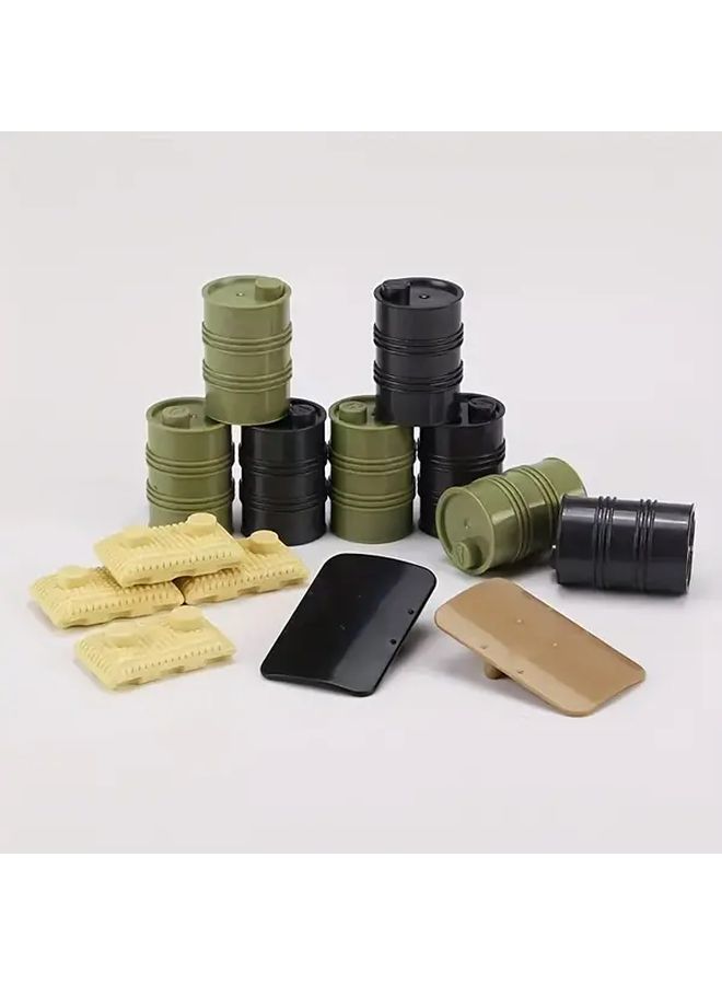 Military Parts 20pcs Beige Sandbag Small Size Puzzle DIY Model Accessories Oil Barrel Shield - Image 1