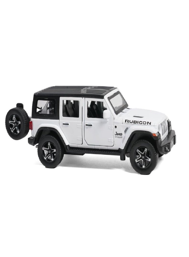 Jeep Rubicon Model Car 1:32 Exclusive Alloy Metal Pull Back Die-cast Car Die-cast Metal Pullback Toy car with Openable Doors & Light Music (White) - Image 4
