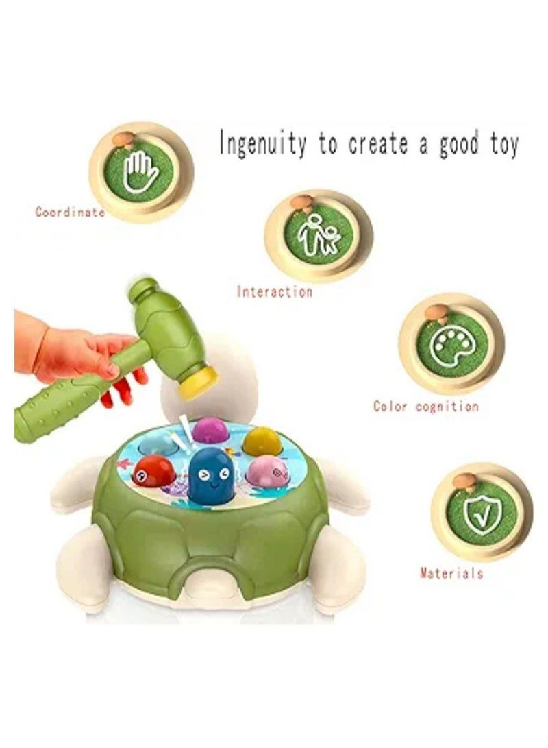 Cartoon Turtle Shaped Mold Figure, Wak-A-Mole Arm Strength Training Toy by Grishi (Green) - Image 2