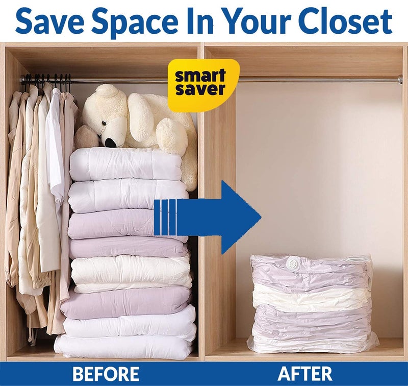 Smart Saver Polyethylene Vacuum Underbed Storage Bags Space Saver Jumbo Cube Bags Organiser 3 Jumbo (100x80x40) cm, Transparent - Image 4