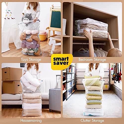 Smart Saver Polyethylene Vacuum Underbed Storage Bags Space Saver Jumbo Cube Bags Organiser 3 Jumbo (100x80x40) cm, Transparent - Image 5