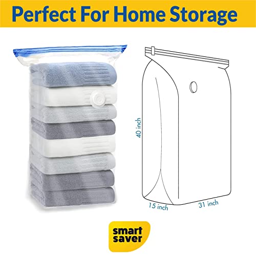 Smart Saver Polyethylene Vacuum Underbed Storage Bags Space Saver Jumbo Cube Bags Organiser 3 Jumbo (100x80x40) cm, Transparent - Image 3