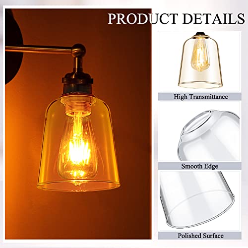 Riakrum 6 Pcs Clear Glass Shade 5" Dia 5.67" High 1.65" Fitter Light Cover Shade Ceiling Fan Light Covers High Transmittance Glass Globes for Light Fixtures Replacement Pendant Chandelier (Classic) - Image 3