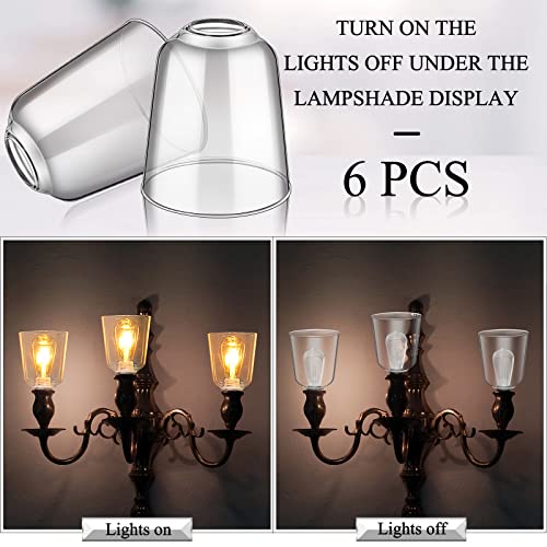 Riakrum 6 Pcs Clear Glass Shade 5" Dia 5.67" High 1.65" Fitter Light Cover Shade Ceiling Fan Light Covers High Transmittance Glass Globes for Light Fixtures Replacement Pendant Chandelier (Classic) - Image 5