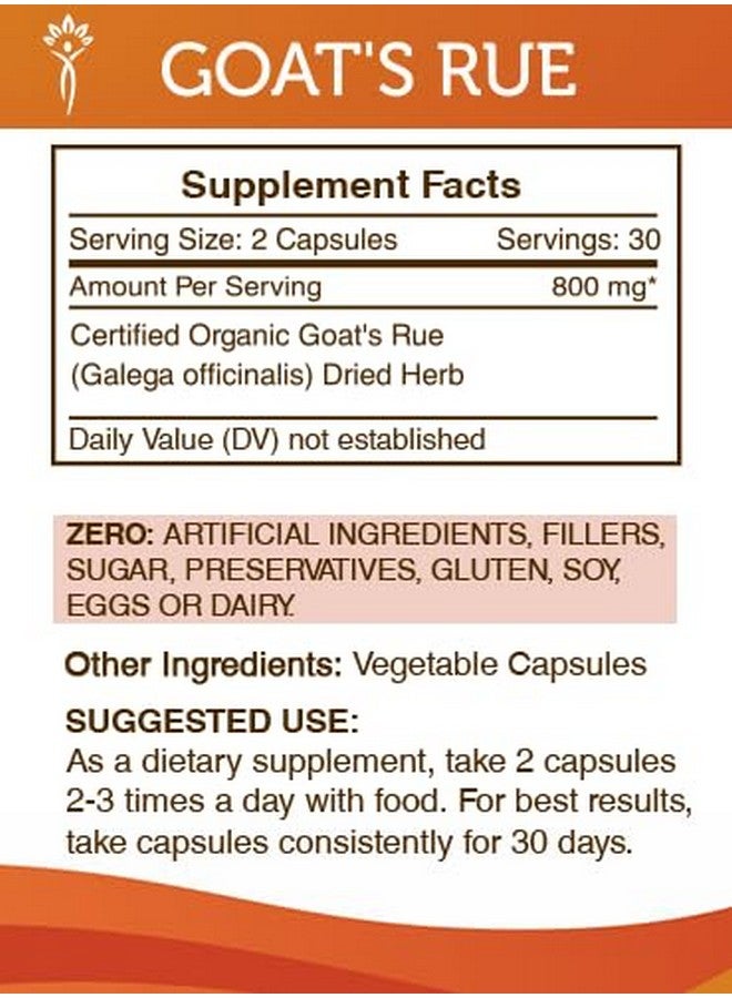 Secrets of the Tribe Goat's Rue 60 Capsules, 800 mg, Goat's Rue (Galega officinalis) Dried Herb (60 Capsules) - Image 3