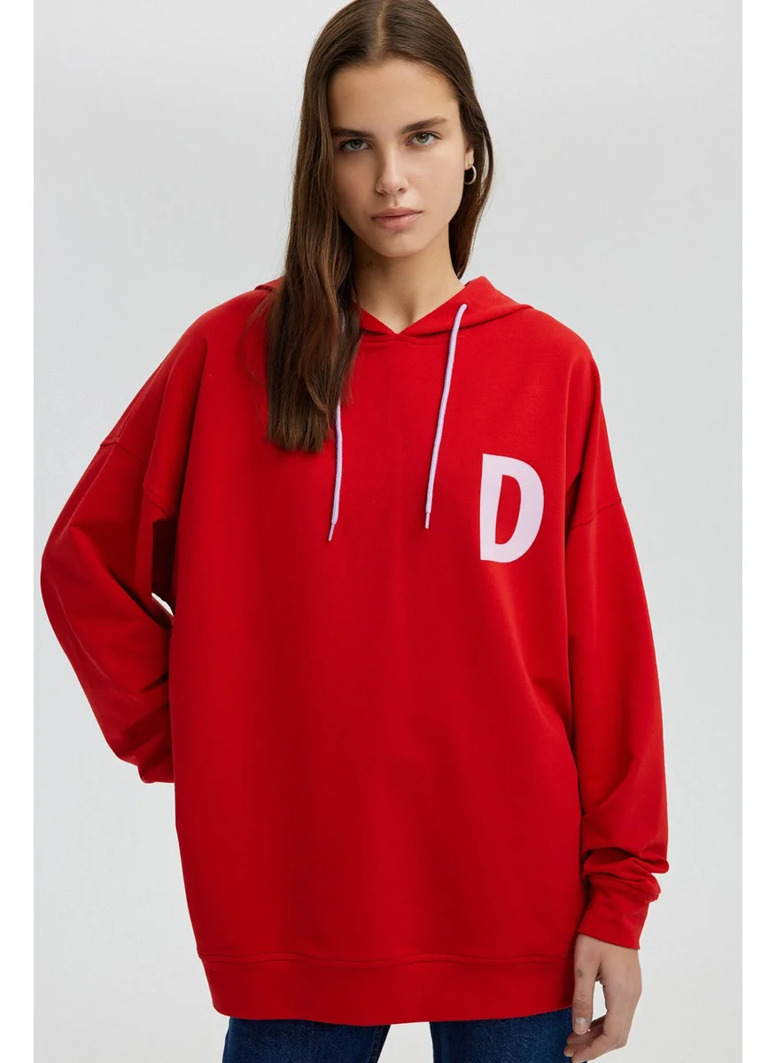تاتشي Letter Printed Oversized Sweatshirt