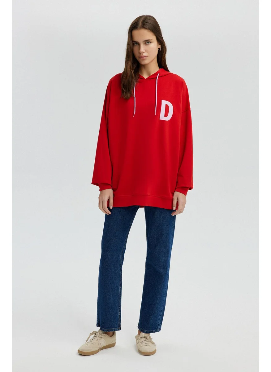 تاتشي Letter Printed Oversized Sweatshirt