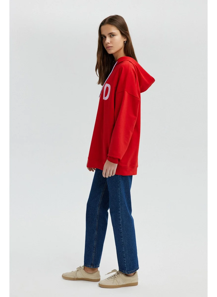 تاتشي Letter Printed Oversized Sweatshirt