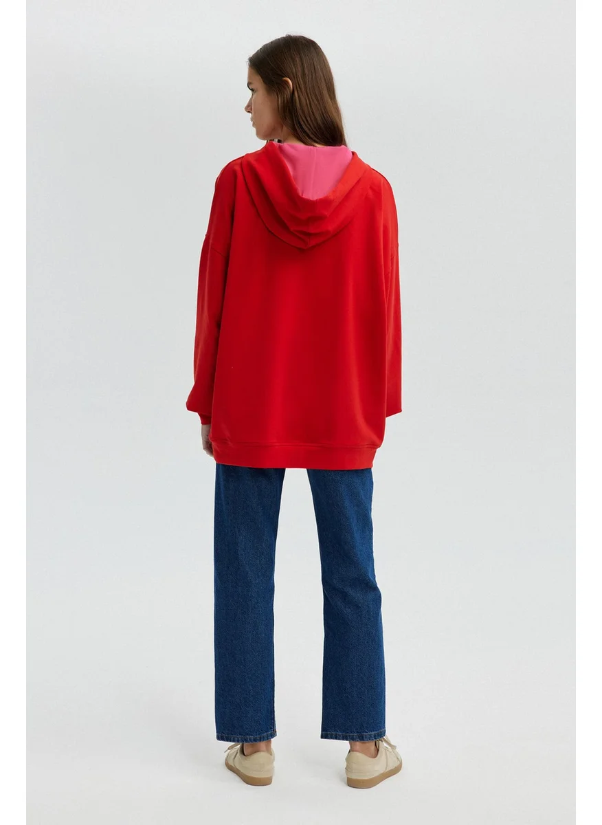 تاتشي Letter Printed Oversized Sweatshirt