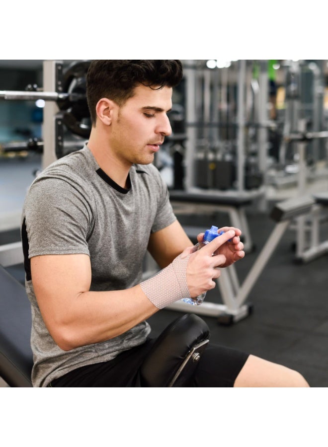 2 PCS Ultra Thin Wrist Brace for Carpal Tunnel, Elastic Wrist Wraps for Arthritis and Tendonitis, Wrist Straps Support, Pain Relief, Compression and Support for Fitness Enthusiasts (Skin Tone) - Image 2