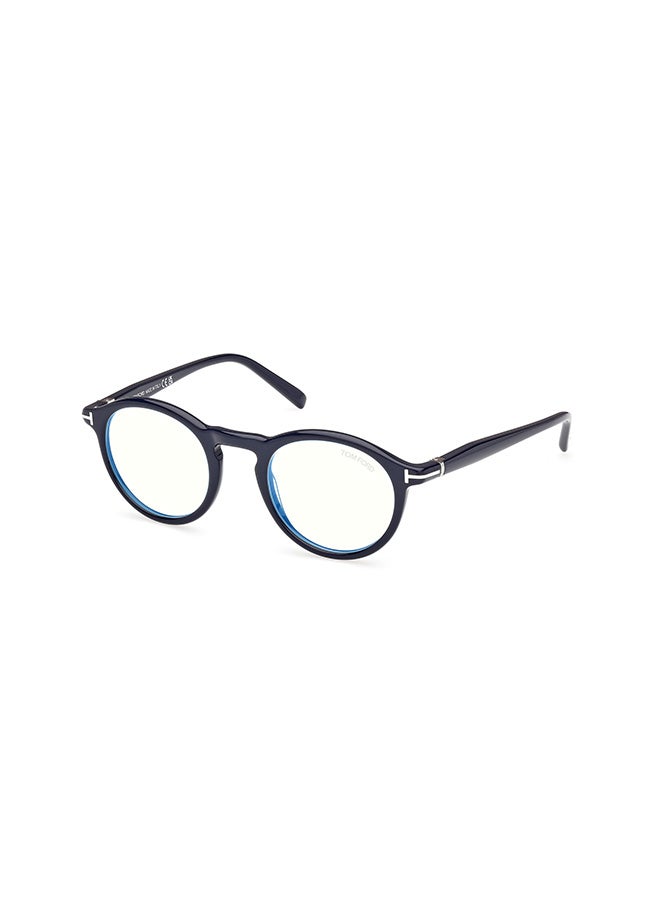 TOM FORD Men's Round Eyeglass Frames Shiny Blue TOMFORD FT5979-B09049 49 mm - Image 1