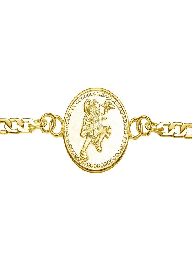 Pray Everyday Hanuman Ji Gold Plated Rakhi - Image 3