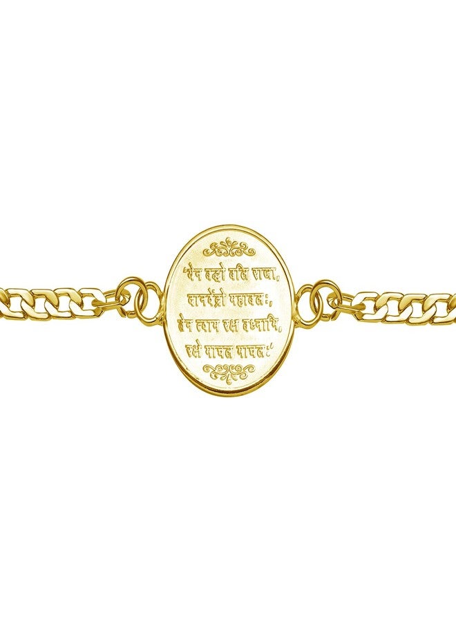 Pray Everyday Hanuman Ji Gold Plated Rakhi - Image 4
