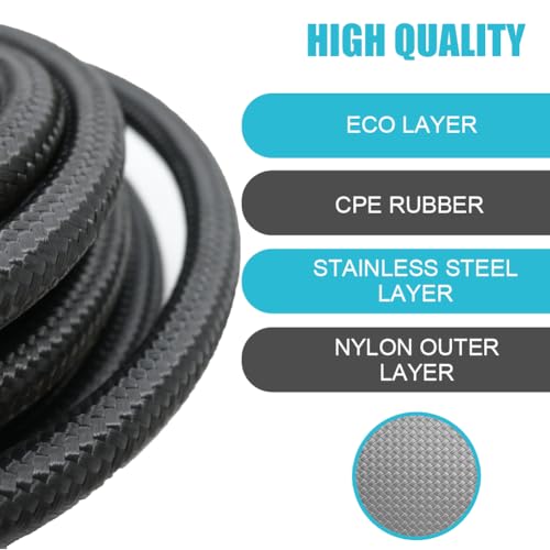 Byredio 16AN Transmission Cooler Line 16AN Fuel Line Hose 10FT Braided Push Lock Hose 350 PSI High Pressure For Automotive Fuel Systems Engines - Image 3