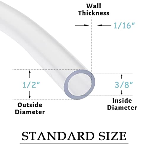 DAVCO 3/8" ID x 50ft Clear Vinyl Tubing, Low Pressure Flexible PVC Tubing, Heavy Duty UV Chemical Resistant Lightweight Plastic Vinyl Hose, BPA Free and Non Toxic - Image 2
