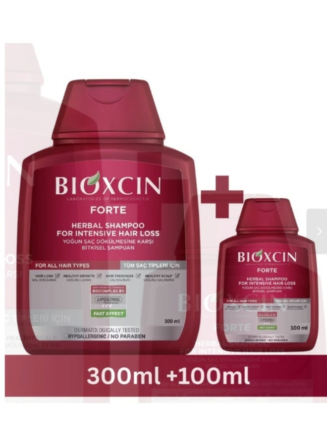 BIOXCIN Anti-Hair Fall Shampoo for Hair Loss Control & Stronger Roots, Suitable for Weak & Thinning Hair, 300ml with 100ml Gift - Image 1