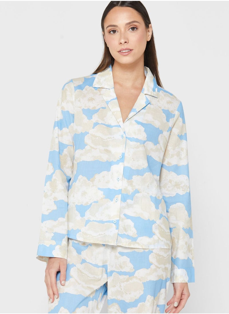 VERO MODA - Printed Button Down Shirt & Pyjama Set - Image 1