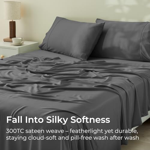 GOKOTTA King Size Sheets Set, 100% Rayon Derived from Bamboo Sheets King Size, Soft & Breathable Sheets,16” Deep Pocket King Sheets with Elastic Corner Straps,Moisture Wicking,Double Stitching - Image 3