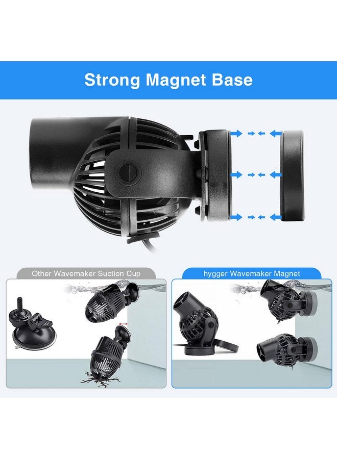 hygger Wave Maker with Controller for Feeding, 792 GPH Ultra-Silence Aquarium Powerhead with Strong Magnet Suction Base for Freshwater or Saltwater Fish Tank, 360° Rotating Aquarium Wavemaker Black - Image 5