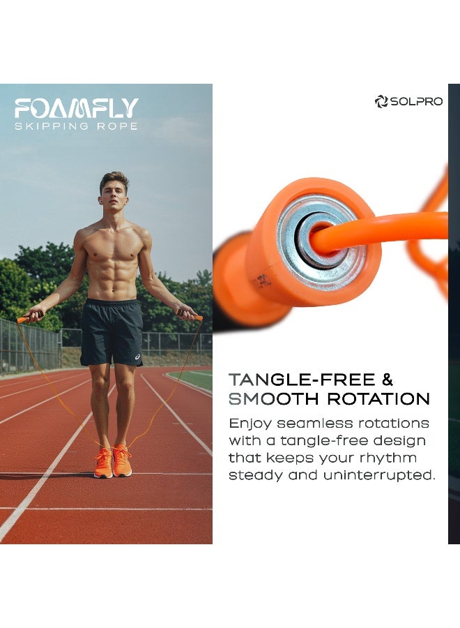 SOLPRO SFH066 Jump Rope for Men, Women & Kids|Adjustable Length, TangleFree, Soft Foam Handles| SweatResistant Grip|Ideal for Cardio, Fitness, HIIT, CrossFit, Weight Loss & Gym Workouts (Orange) - Image 5