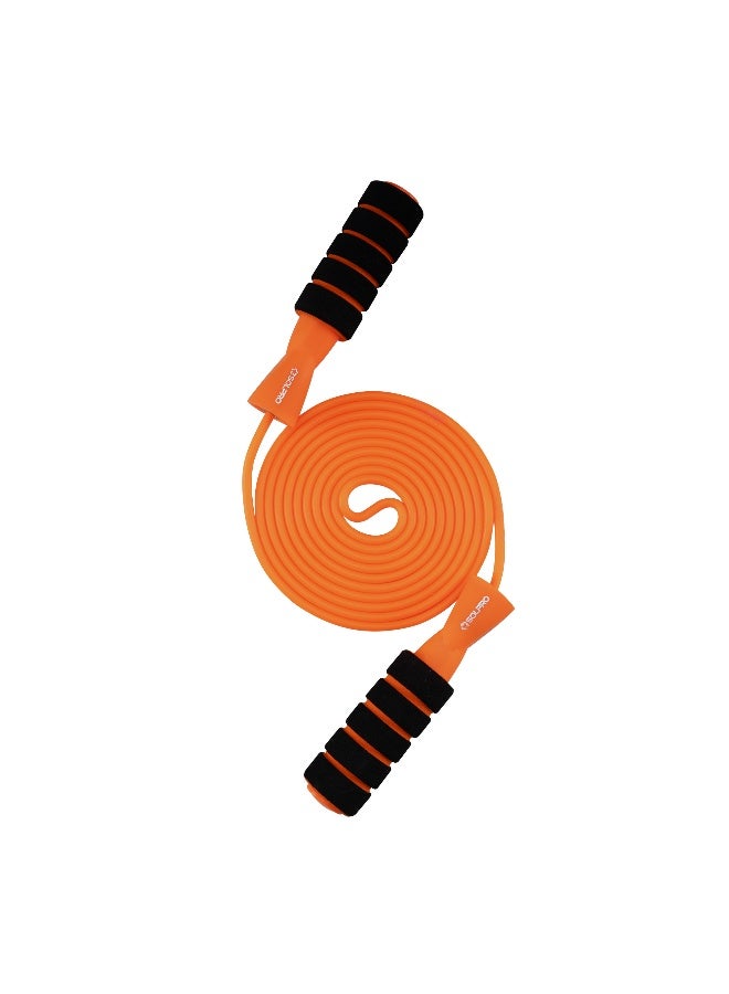 SOLPRO SFH066 Jump Rope for Men, Women & Kids|Adjustable Length, TangleFree, Soft Foam Handles| SweatResistant Grip|Ideal for Cardio, Fitness, HIIT, CrossFit, Weight Loss & Gym Workouts (Orange) - Image 1
