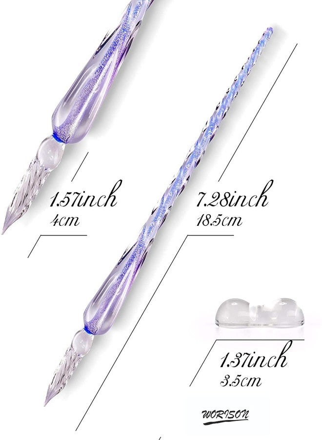 worison Crystal Glass Dip Fountain Pen Ink Holder Set (color may vary) - Image 3