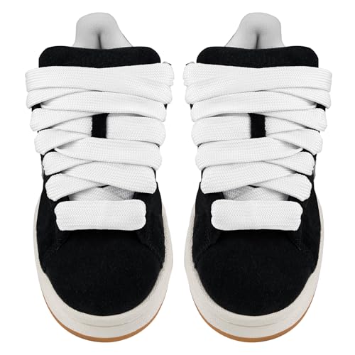 Endoto Flat Shoe Laces for Adidas Campus 00s Shoes, 2CM Width Thick Fat Replacement Shoelaces(Color:White,Size:45Inch) - Image 4