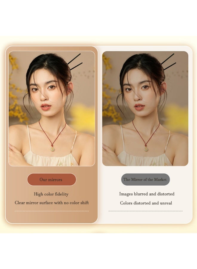 general French-Style Cream-Finish Full-Length Mirror for Home Use Trending Floor-Standing Mirror Wall-Mounted Makeup Mirror Full-Body Mirror for Women's Bedroom - Image 5