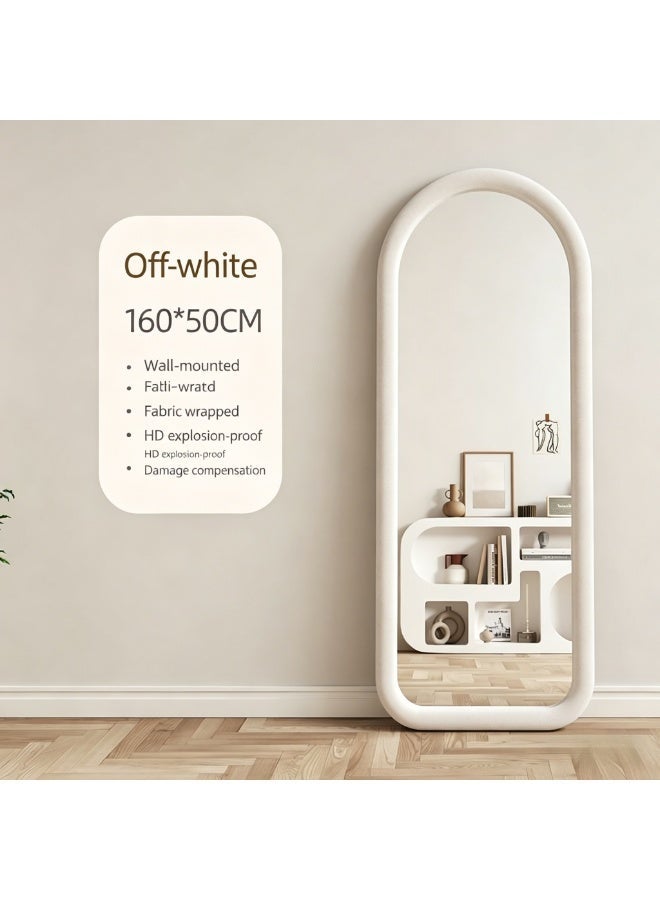 عام مرآة كاملة الطول بلمسة نهائية كريمية على الطراز الفرنسي للاستخدام المنزلي مرآة أرضية عصرية مرآة مكياج مثبتة على الحائط مرآة كاملة الجسم لغرفة نوم النساء - Image 2