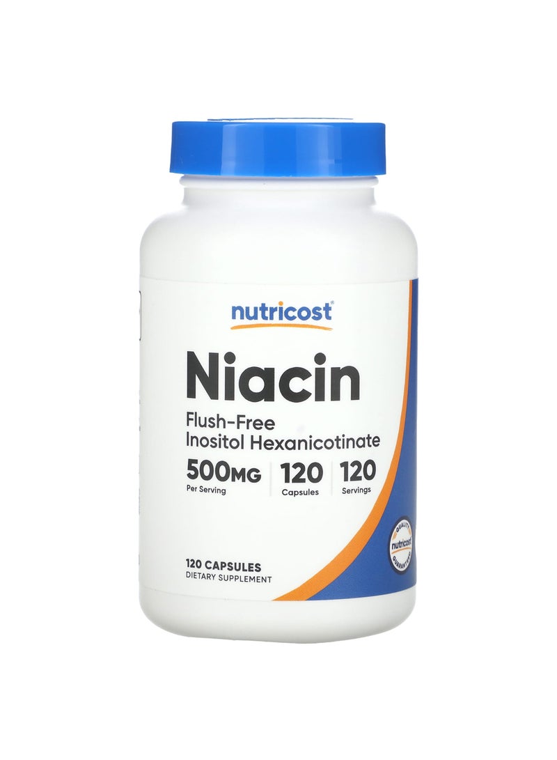 Nutricost Niacin, Flush-Free, 500 mg, 120 Capsules