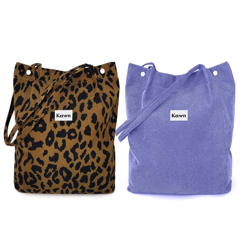 ® Women Corduroy Tote Bag Canvas Shoulder Purse Reusable Shopping Bag Grocery Bag Large Capacity Washable Handbag Girls Shoulder Bag with Inner Pocket For Daily Use Work Travel