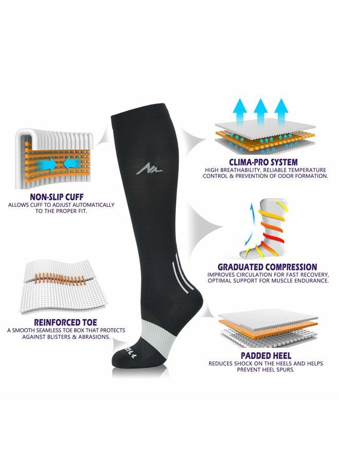 NEWZILL Medical Compression Socks for Women & Men Circulation 20-30 mmHg, Best for Running Athletic Hiking Travel Flight Nurses ( 3-Pairs, Black, XXL) - Image 3
